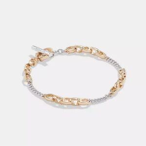 Coach Signature Mixed Metal Chain Bracelet